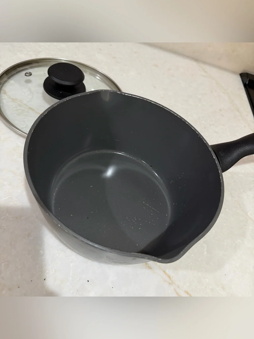 Oster 2.6 Qt Aluminum Nonstick Saucepan in Black